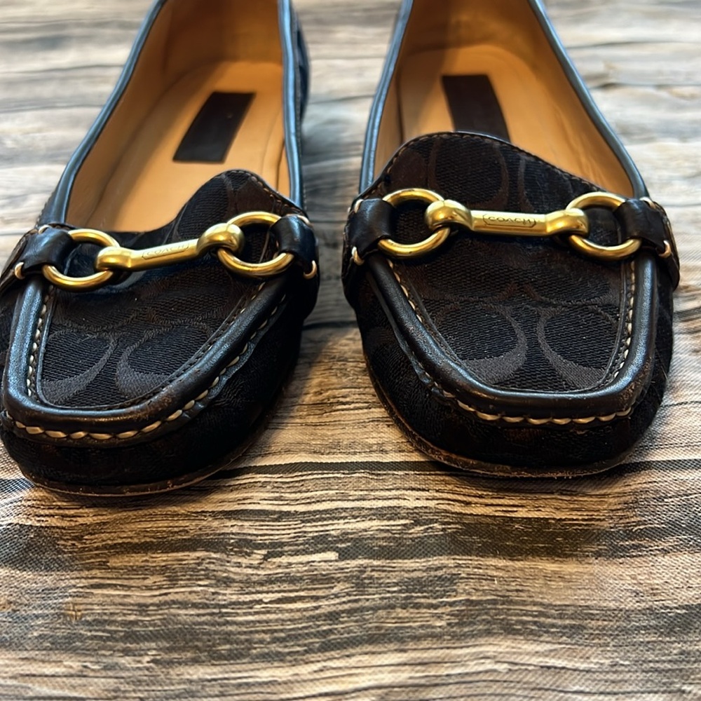 Coach Eve Horse Bit Signature Brown Loafers 7 - Picture 3 of 7